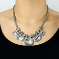 New Trendy Exaggerated Alloy Jewelry Adjustable Square Shiny Glass Chain Choker Necklace
