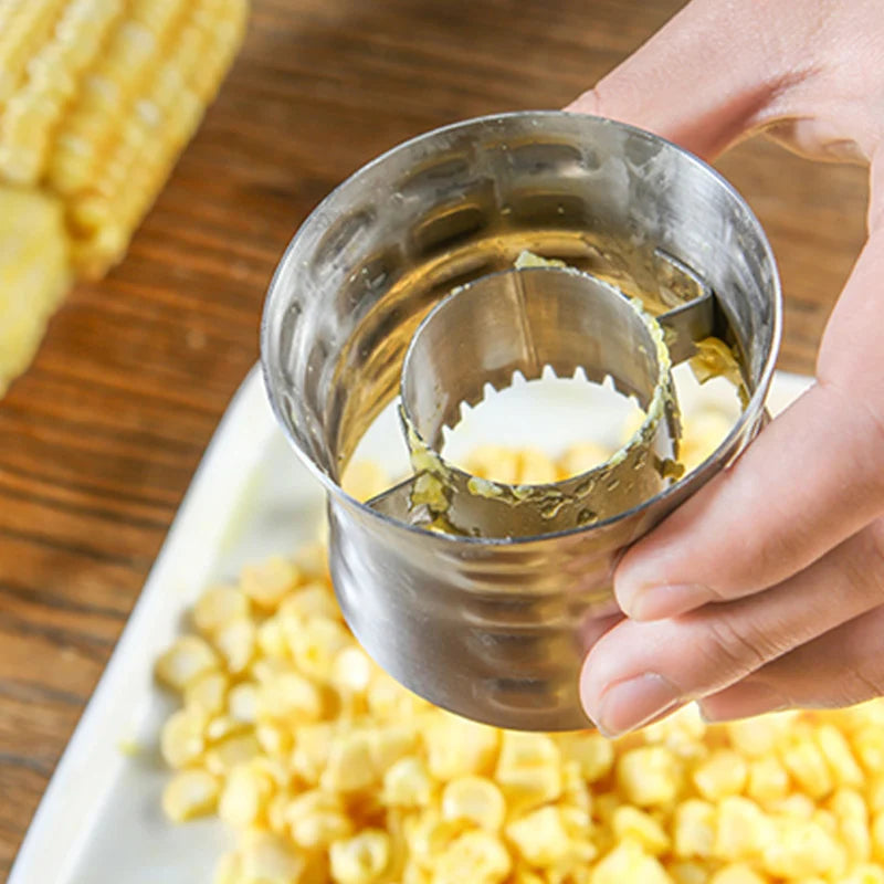 HelloWorld Corn Cutter Scraper Corn Stripper Stainless Steel Corn Cob Peeler Slicer Circular  Peeler Corer Vegetable Tools Kitchen Gadgets