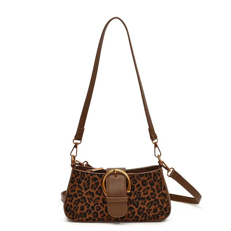 Retro Leopard Print Animal Pattern Crossbody Shoulder Bag for Women