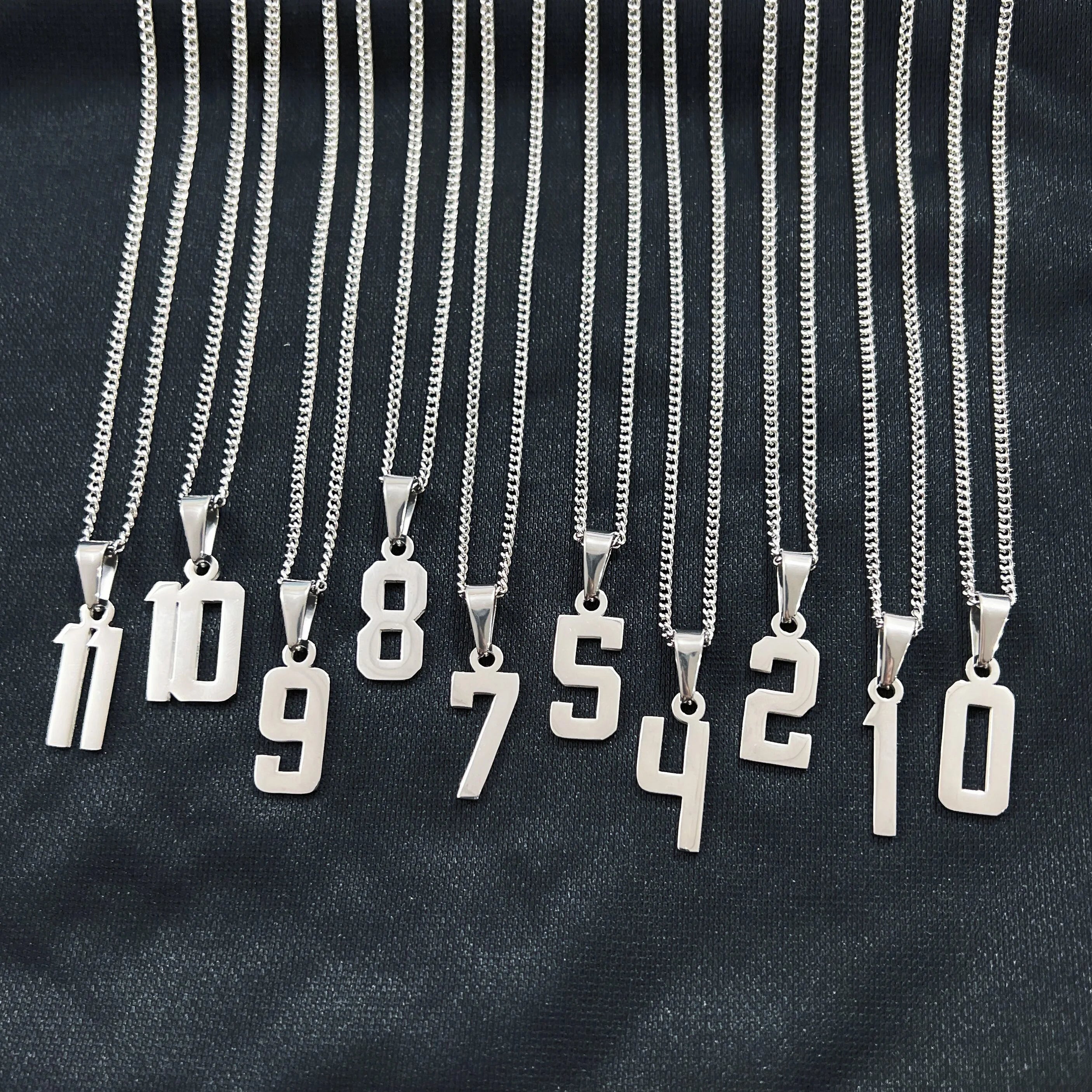 Pvd 18K Gold Plated Number 23 Jersey Pendant Necklace Stainless Steel 0-99 Basketball Player Number Necklace Sports Jewelry
