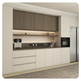 Small Smart Modular Laundry Cabinet Modern MDF Wood Cabinet with Marble/Laminate Countertop Faucet & Hinge