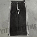 Custom Straight Leg Sweatpants Zipper Bottom Stripe Cotton Waffle Oversized Baggy Loose Jogger Streetwear Flared Pants Men Women
