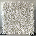 3D Roll up Cloth Flower Walls Panel Backdrop Rose Peony Silk Artificial Flower Wall for Party Wall