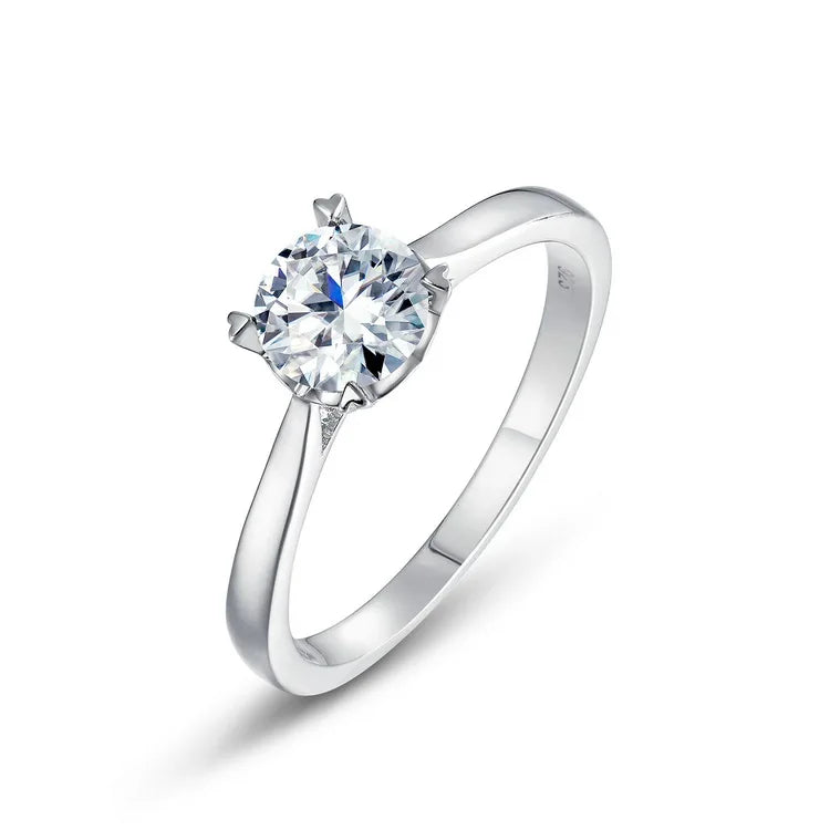 1 Carat New Model 925 Sterling Silver Moissanite Ring Luxury Jewelry Heart Inlay Engagement Ring for Women
