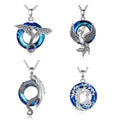 Merryshine Women 925 Sterling Silver Men Vintage Good Luck Blue Crystal Phoenix Pendant Necklace for Women