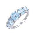 Abiding Hot Selling 925 Sterling Silver Fashion Jewelry Natural Sky Blue Topaz Engagement Rings