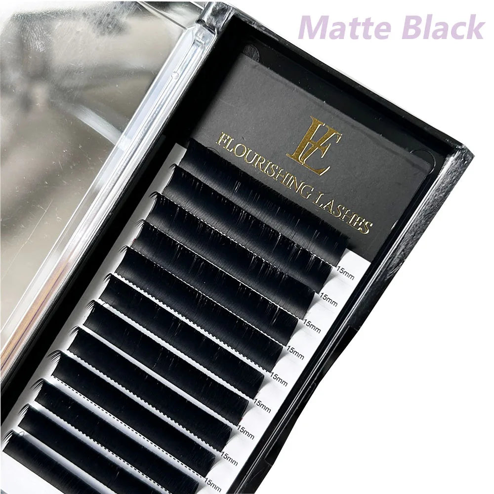 Matte Black Cashmere Russian Volume Lashes Private Labels False Eyelash Extensions