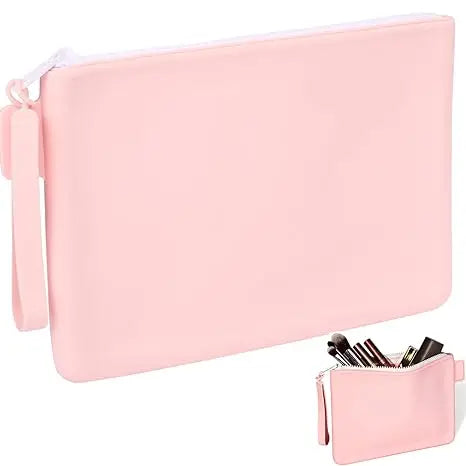 Silicone Women's Zippered Wristlet for Makeup Cosmetics Bag | Silicone Makeup Pouch