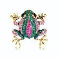 DRAL559 Fashion Multi Rhinestones Frog Brooch Women Animal Brooch European and American Jewelry Wholesale