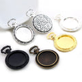 20mm Inner Size Black Bronze Antique Silver Plated 5 Colors Cabochon Base Setting Charms Pendant Blank Bezel Trays