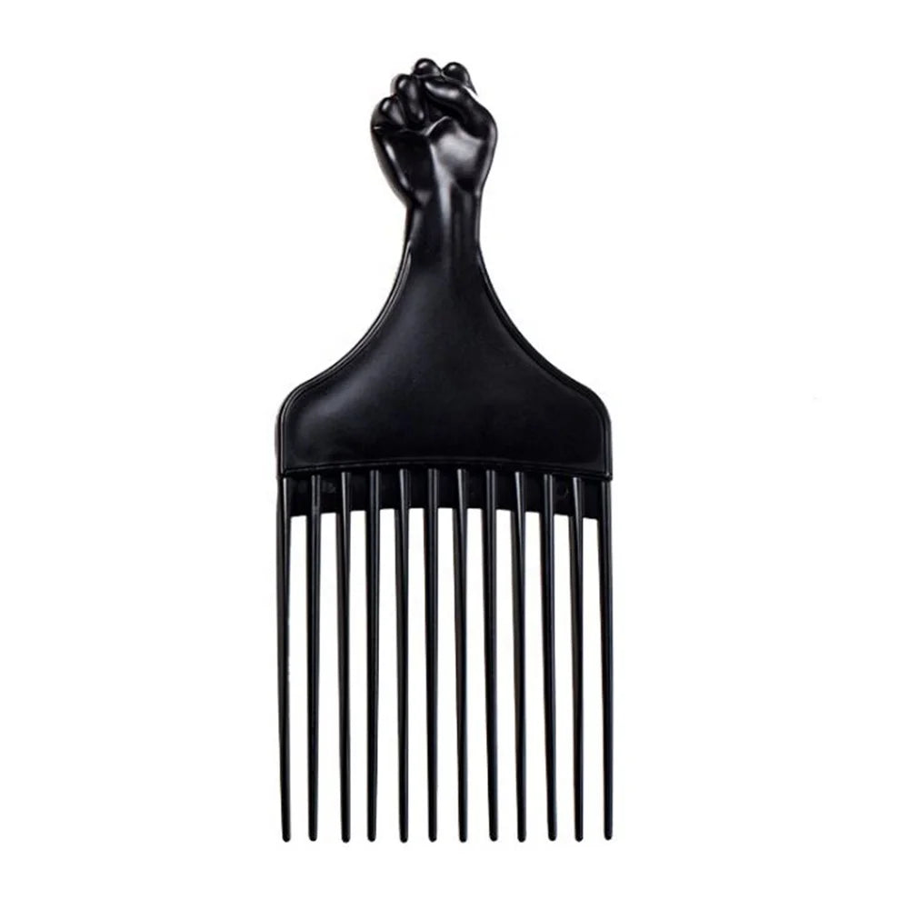 Black African American Pick Comb Insert Curly Hairbrush Afro Hair Comb for Hairdressing Styling Tool