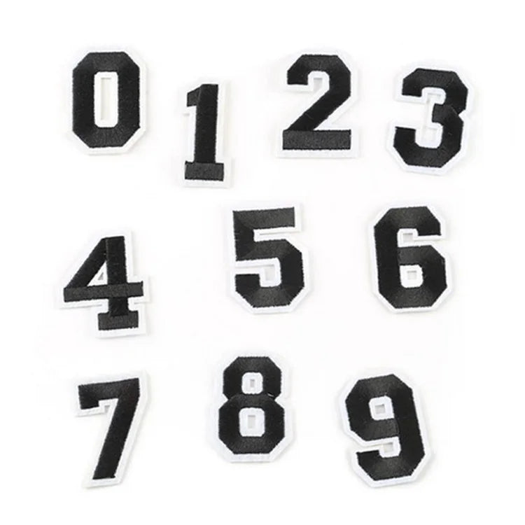 Wholesale 5cm Tall Garment Accessories Embroidery Iron on Embroidery Arabic Numbers Patches