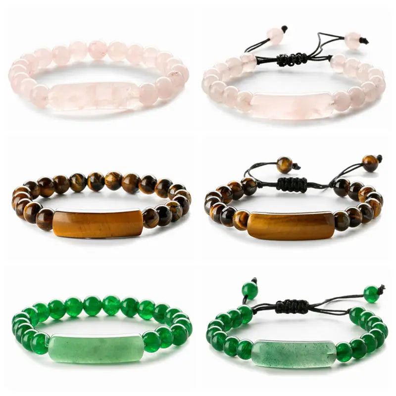 8mm Natural Semi-Precious Quartz Healing Crystal Stretch Beaded Bracelet Gorgeous Fashion Jewelry Bangles Gift