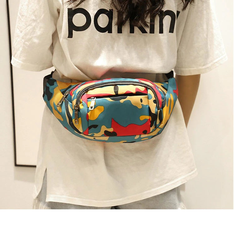 Fashion Custom logo Sports Fanny Pack Outdoor Waterproof Waist Bag for Man and Woman