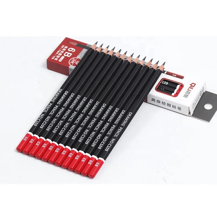 Drawing Stationery Wooden Sketch Pencil Set 3H 2H HB 2B 3B 4B 5B 6B 8B 10B Color Box
