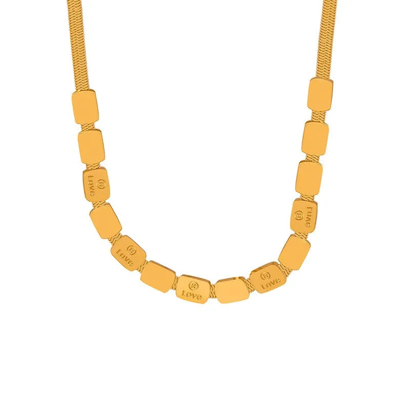 Fashionable 18k Gold Stainless Steel Necklace Love Personalized Trend Minimalist Design Ins Jewelry Titanium Steel Necklace