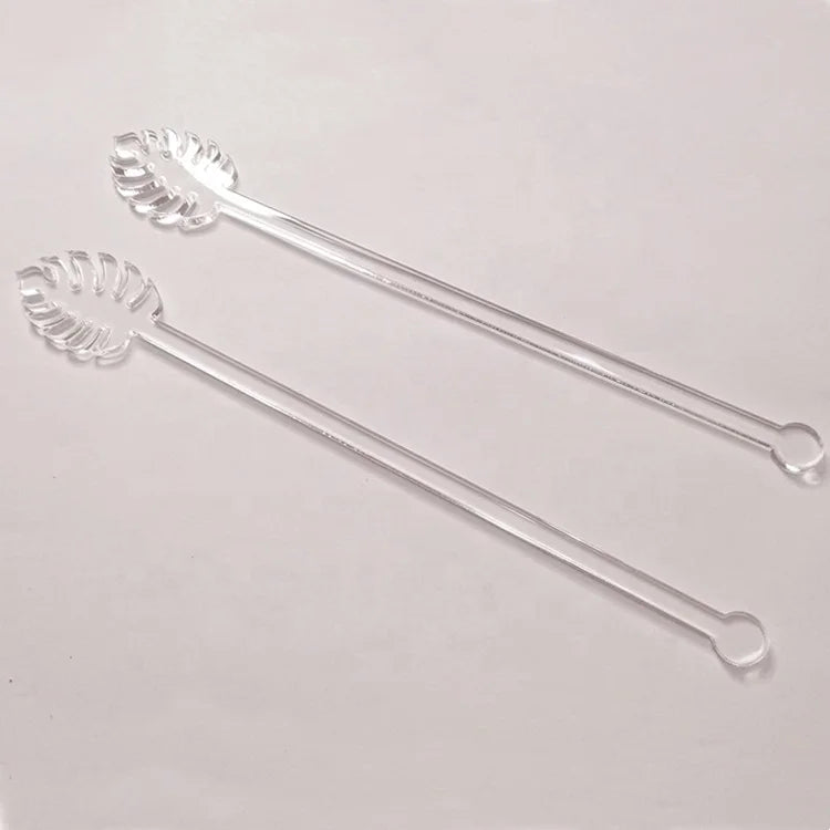 Leaf Shape Multi Colors Acrylic Stir Sticks Acrylic Tropical Leaf Swizzle Sticks Laser Cut Wedding Decor Drink Stirrers