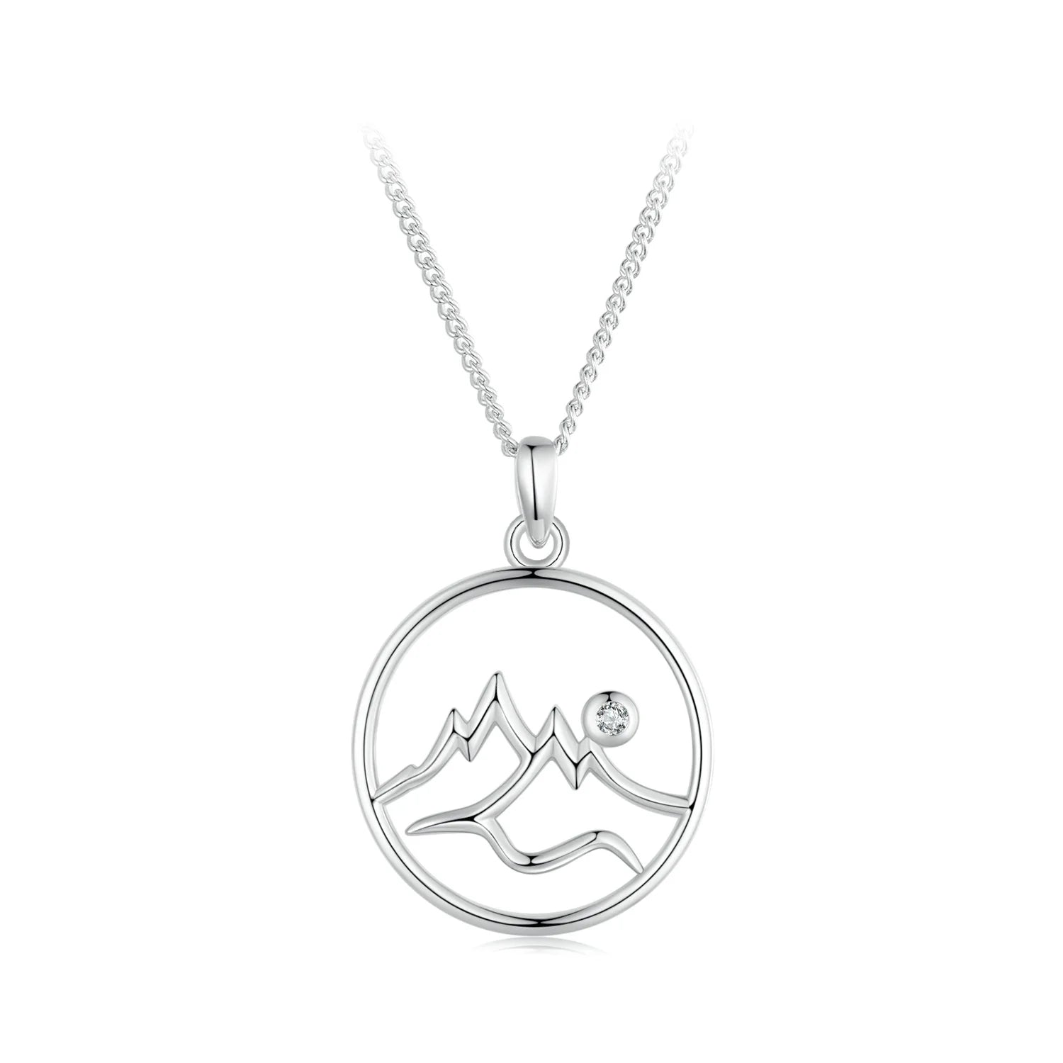 925 Sterling Silver Mountain Necklace Geometric Wave Neck Chain for Women Party Fine Jewelry Gift SCN508