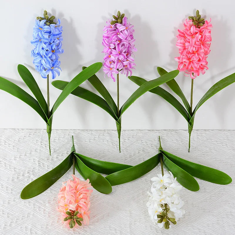 Wholesale  3D Real Touch Latex  Artificial  Hyacinth Flower for Wedding Decoration Flower