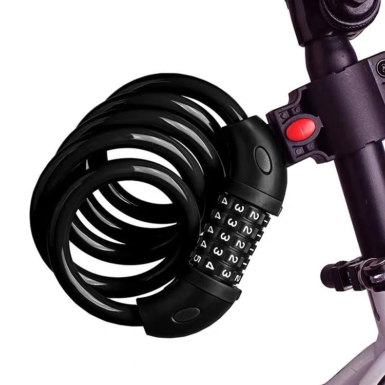 5-Digit Code Password Bike Lock 1200mm Steel Cable Combination Security for Motorcycles and Bicycles Bicycle Safety Lock