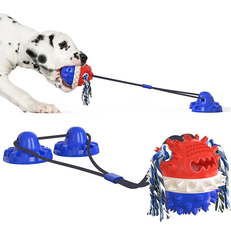 Dog Puzzle Toys for Aggressive Chewer Indestructible Dog Chew Toy Suction Cup Tug Dog Toy