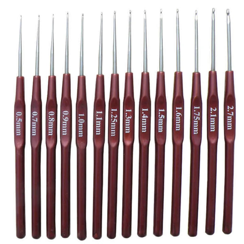 Small Extra Fine Gold Plated Metal Crochet Hook and Needle Kit for Sewing and Hand Knitting with Lace Crochet Yarn