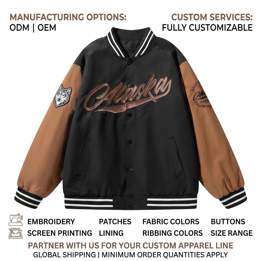 Custom Baseball Varsity Jackets for Men Embroidery Patch Letterman Varsity Jacket Oversize Loose Knitted Custom Mens Jackets