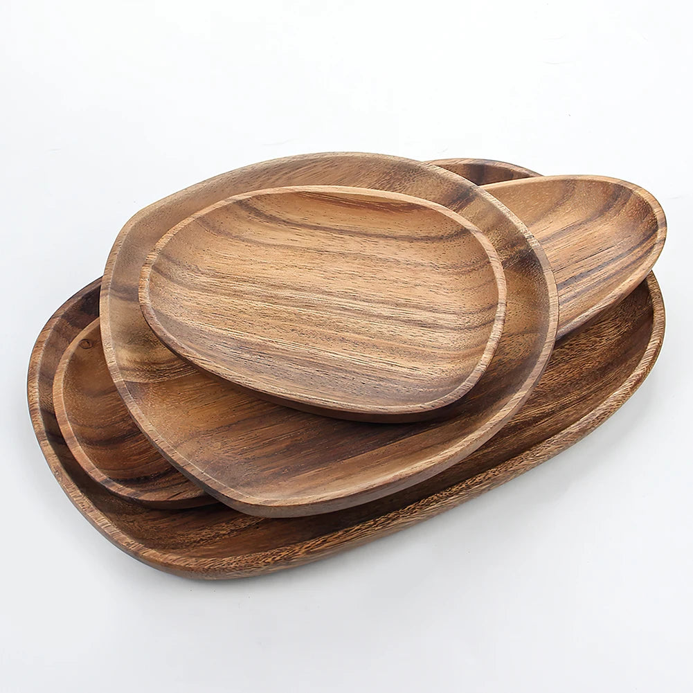 Fast Delivery Wooden Serving Trays Dessert Serving Plate Dinnerware Sets Manufacturer's Product for Home Use