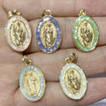Wholesale Sea Shell Oval St Jude Thaddeus Pray Pendants Charms for Jewelry Making Women Necklace