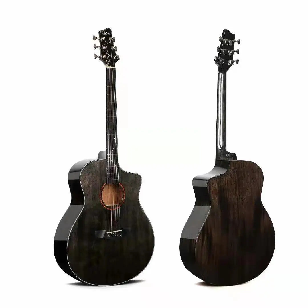 Solid spruce top guitar Solid Mahogany Back&Side acoustic guitar in Very cost-effective guitar factory