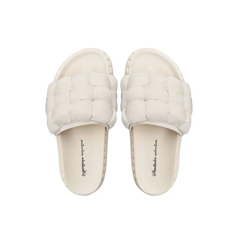 Flat Bottom Woven Women's slippers Soft Bottom Thick Bottom Summer slippers Women's Outer Wear Summer Fashion Shoes