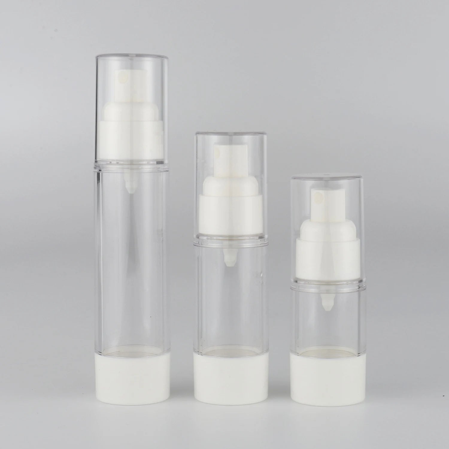 15ml 30ml 50ml in Stock Round Airless White Lotion Pump Bottle Tube Packaging Bottle Skin Care Packaging