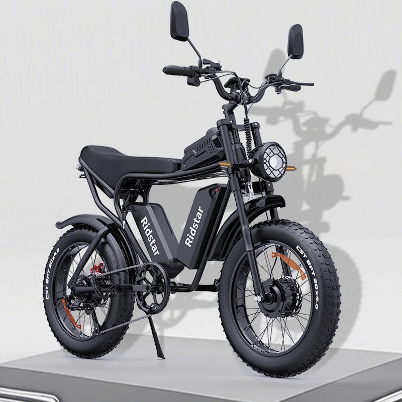 Ridstar Q20Pro Electric Bike 20 Inch Dual Motors 52V 40Ah Double Battery Fat Tire Mountain Electric Bicycle E Bikes for Adults