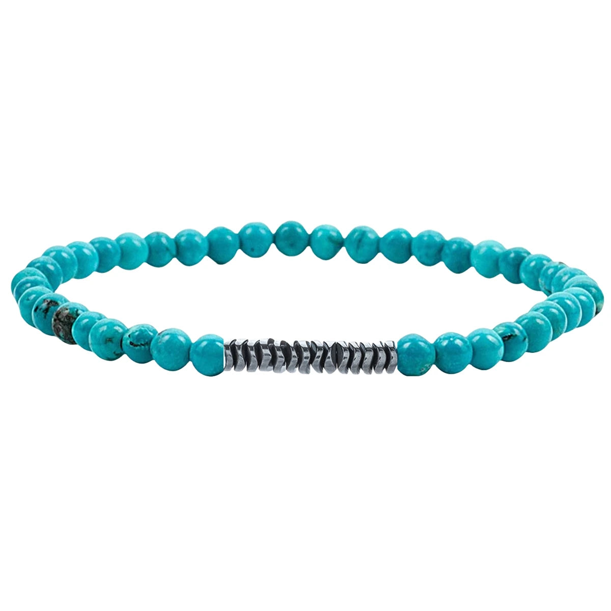 Punk Minimalist Style 4mm Natural Turquoise Gemstone Beads  Beads Fashion Jewelry Elastic Bracelet