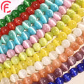 Wholesale Natural Opal Cat's Eye Stone 6/8/10/12mm Crystal Gemstone DIY Bracelet Necklace Round Loose Beads for Jewelry Making