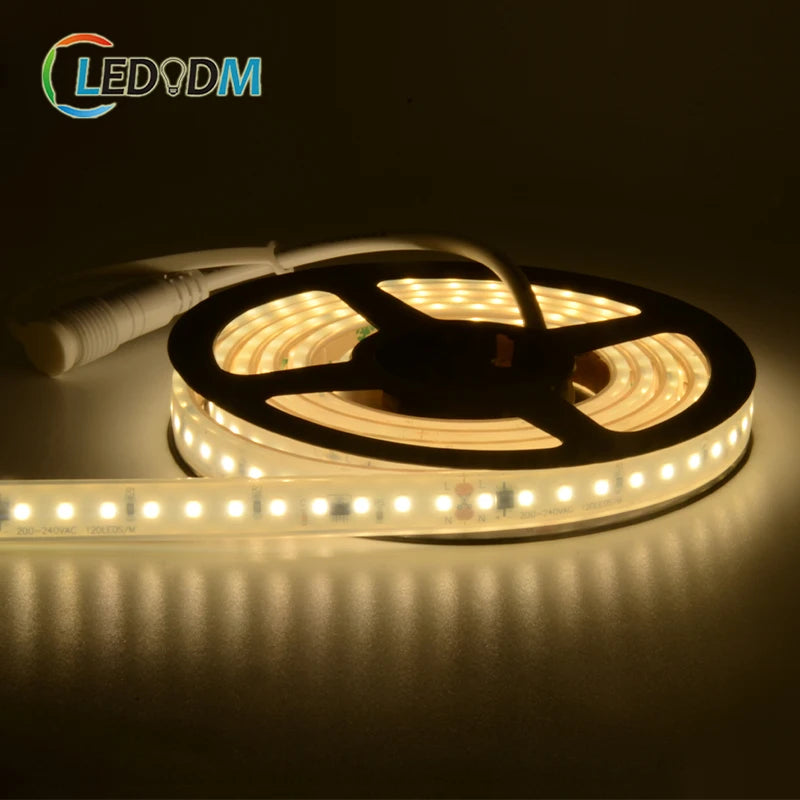 High Voltage Led Strip 90-120V 220-240v 2835 120leds/m 50m/roll Outdoor IP67 Waterproof Led Strip 100% Silicone Tube