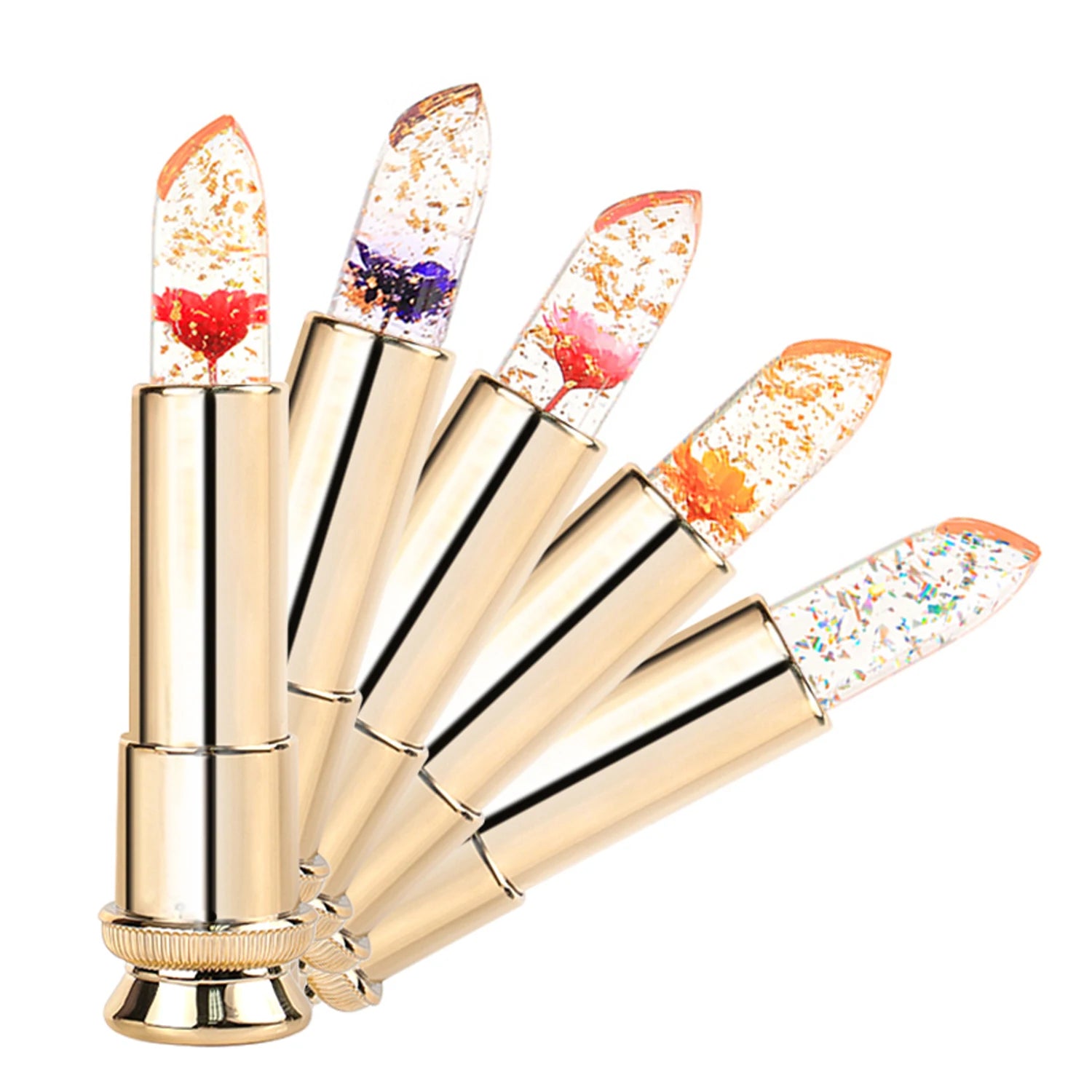Custom Transparent Flower Lipstick Moisturizing Lip Makeup Color Changing Lipstick