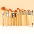 HMU Crueltyfree Makeup Brush Kit Soft Synthetic Hair Vegan Professional 18pcs Eco Friendly Oem Bamboo Makeup Brush Set