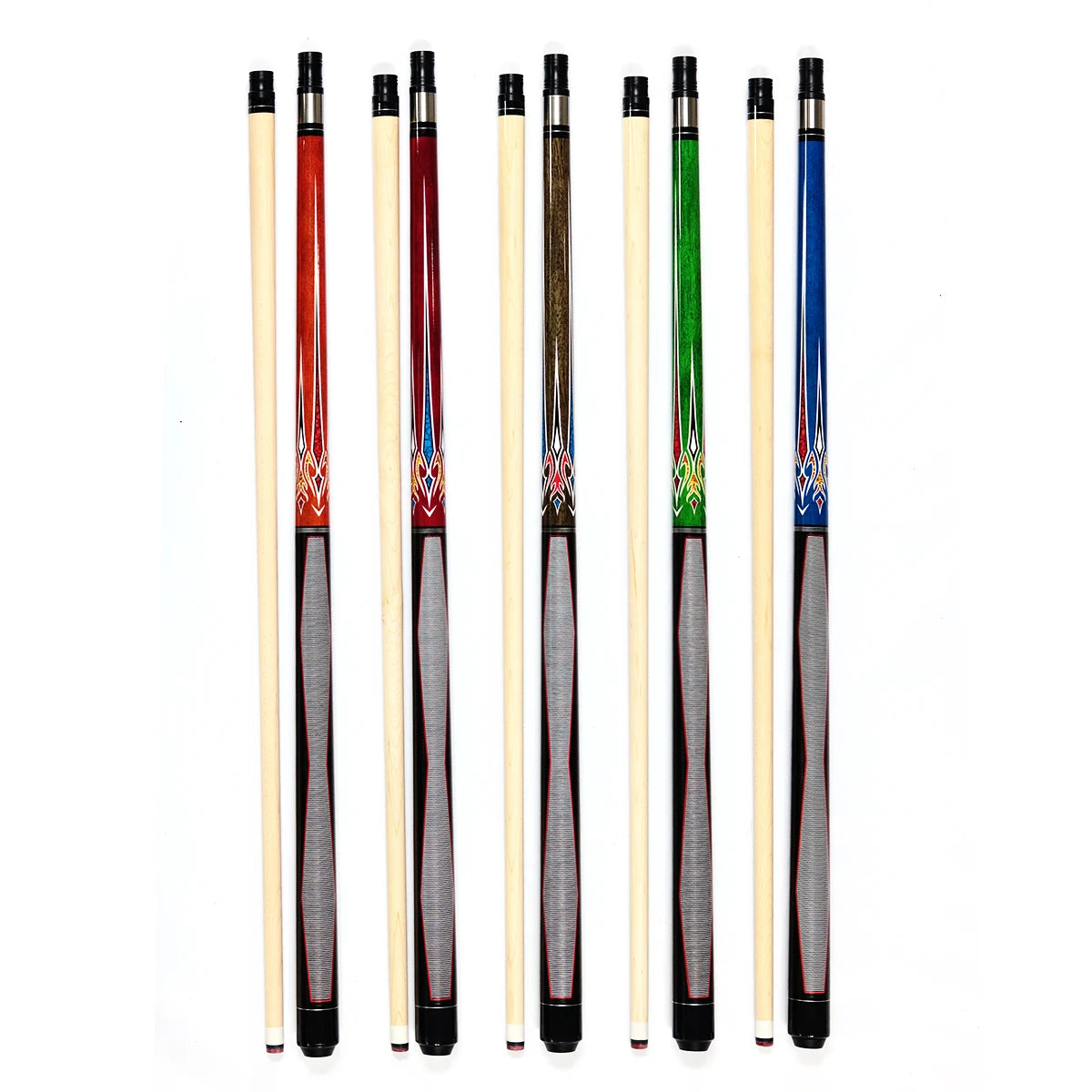 New Arrival 1/2-Pc Wood Pool Billiard Cue 13mm Size Tip 2 Pieces Snooker & Billiard Training Cues