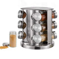 Aeofa Revolving Kitchen Cabinet Round Square Spice Jars Rack Organizer Rotating for Cabinet 3 Tier Metal