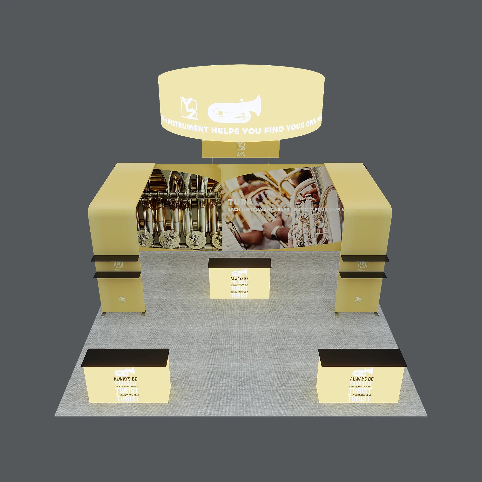 20x20ft Portable Aluminum Tube Tension Fabric Background Display for Trade Shows Exhibition Stand for Use in Shows