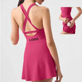 2024 Tennis Skirt With Removable Chest Pad One Piece Gym Golf Dress Women Sports Yoga Skirt
