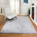 Modern Luxury Fluffy Grey Faux Rabbit Fur Area Rug Large Carpet Living Room Rabbit Fur Rugs and Carpets Floor Carpet