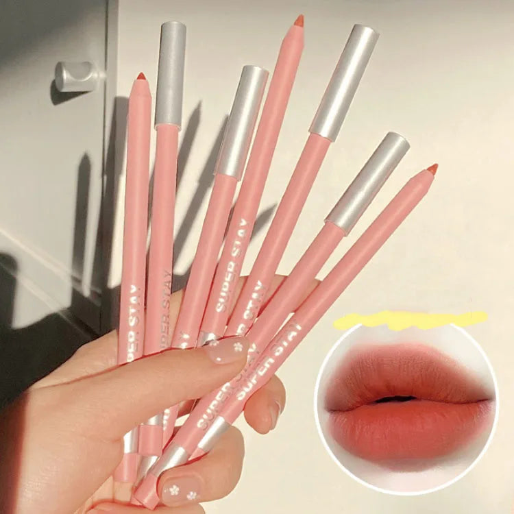 Wholesale 8 Color Professional Waterproof Lady Charming Lip Liner Soft Pencil Contour OEM Makeup Lipliner