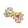 Wholesale Gold Metal Crystal Rhinestone Interlock Buckles Pair Closure Clasp Buckle Slider for Wedding Dress