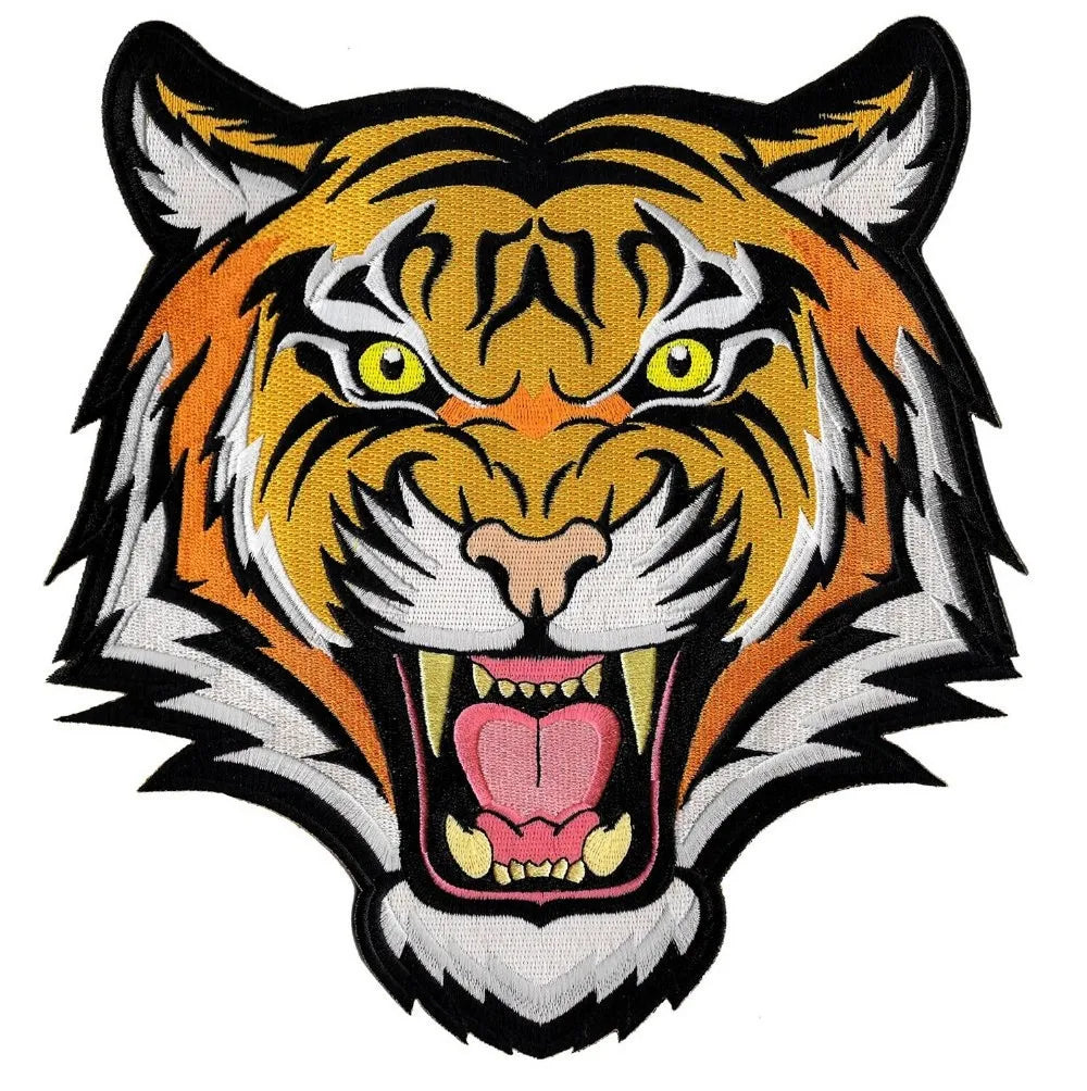 Hairy Head Large Tiger Head Applique Patches Jacket Embroidery Patch Custom Patches for Jerseys Hoodie  CapsJacket Clothing