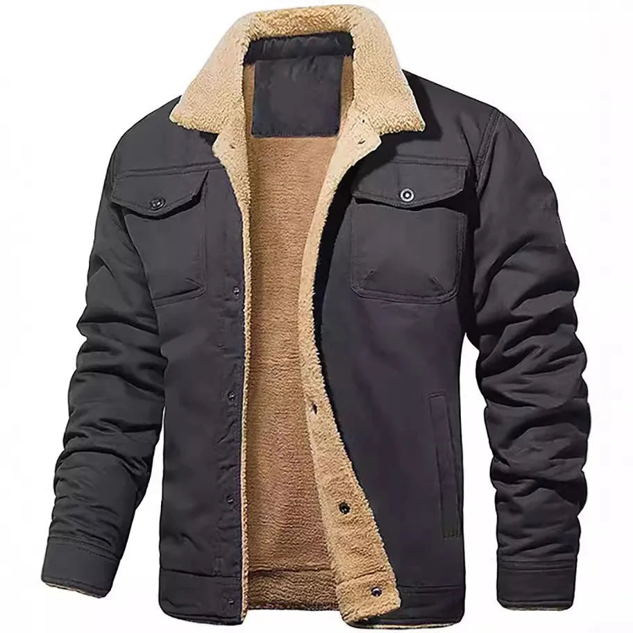 New Men's Coat Casual Softshell Varsity Jacket With Belt for Winter Work Style Windbreaker and Cargo New Jacket for Men 2024