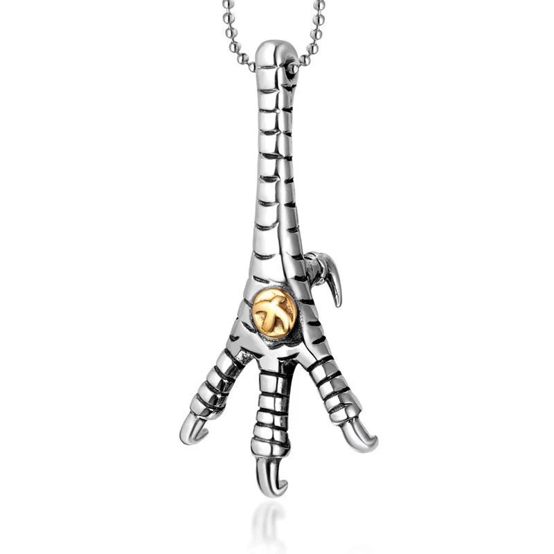 Wholesale Retro Hip Hop Stainless Steel Eagle Claw Necklace Fine Pendants & Charms for Men and Women