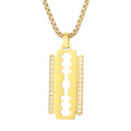 KALEN 600mm Unisex Vintage Stainless Steel Link Necklace With Cutter Blade Pendant