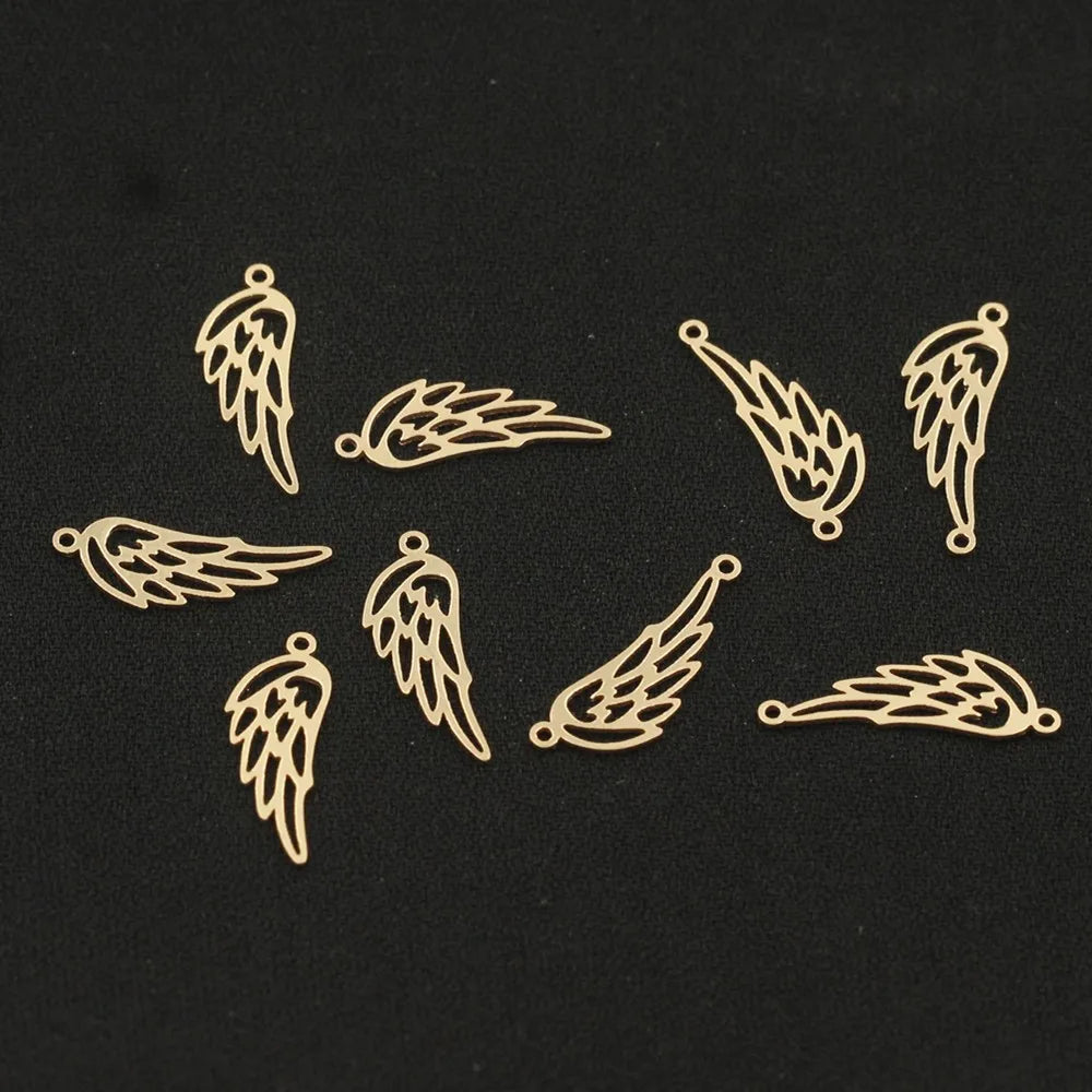 High Quality 14k Gold Filled Angel wings Charm Pendant Jewelry Connector